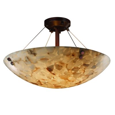 Alabaster Rocks! Semi-Flush Bowl Suspension with Finials by Justice Design Group - Starlight Lighting USA and Canada